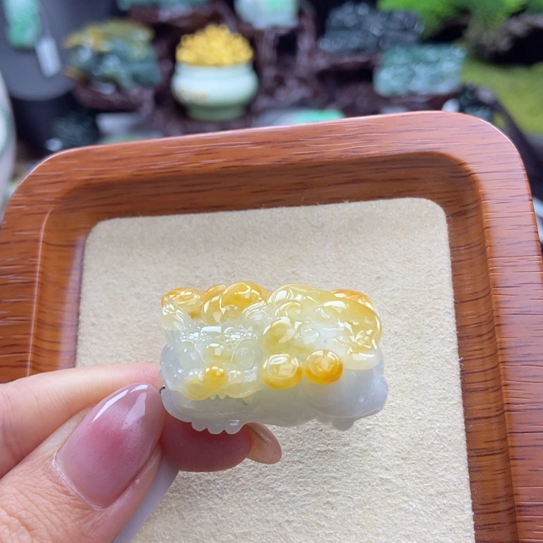 颈饰未镶嵌翡翠A12 黄金甲含珠霸王貔貅