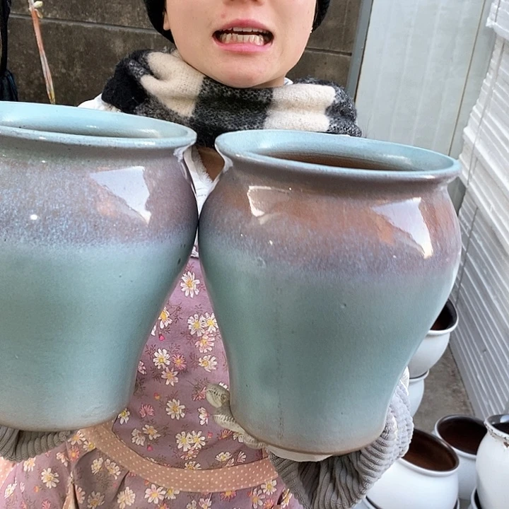 紫砂花盆瑕疵口17高20