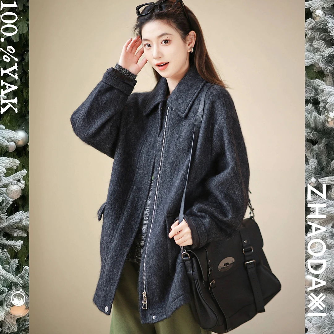 【赵大喜】现货！奢!YAK牦牛大衣 | 保暖UP“100.%牦牛 ”翻领/中长款