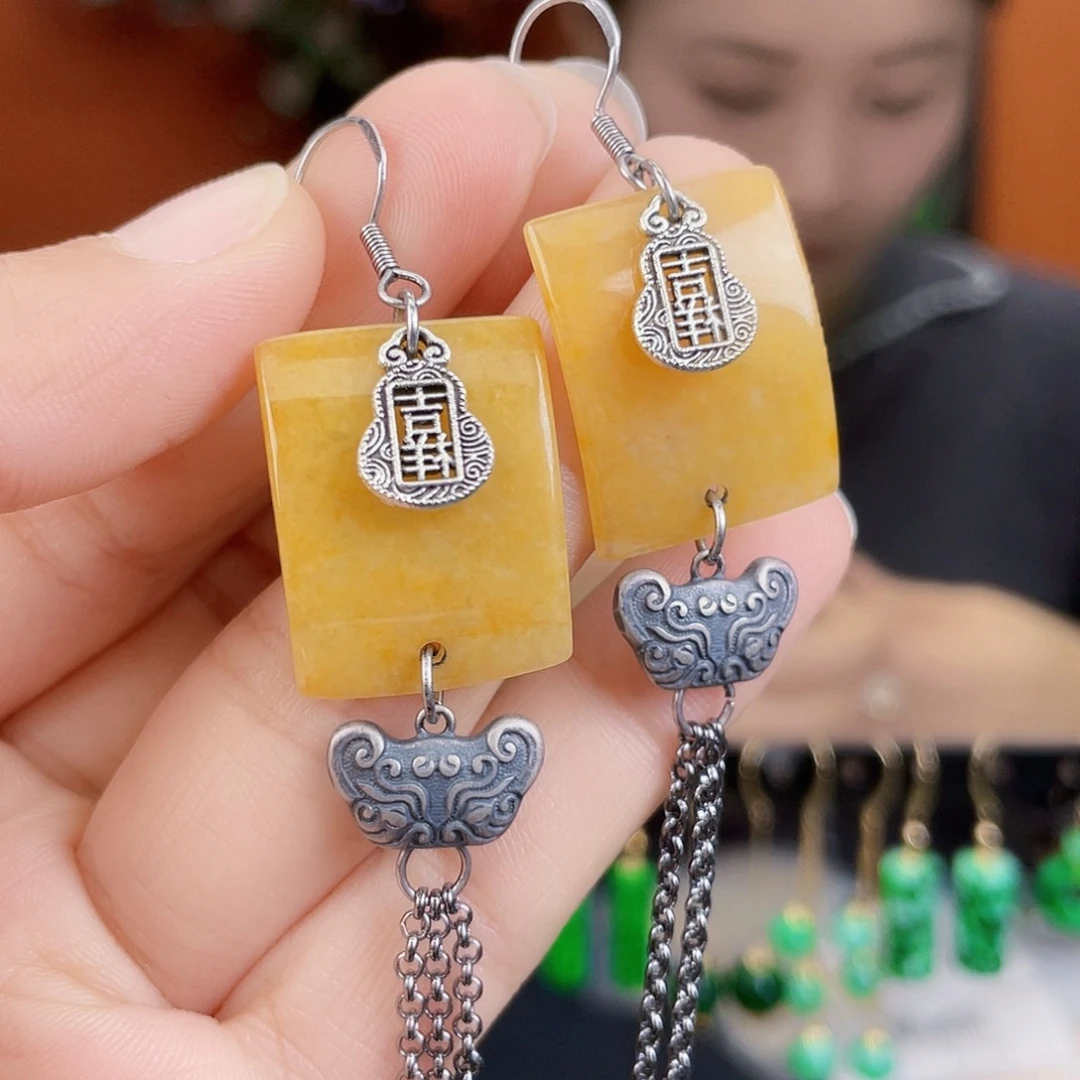翡翠未镶嵌耳饰饰品