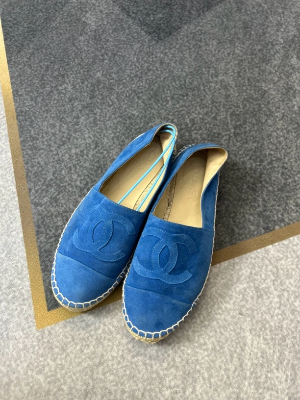 95新 Chanel/香奈儿 蓝色渔夫鞋三八码