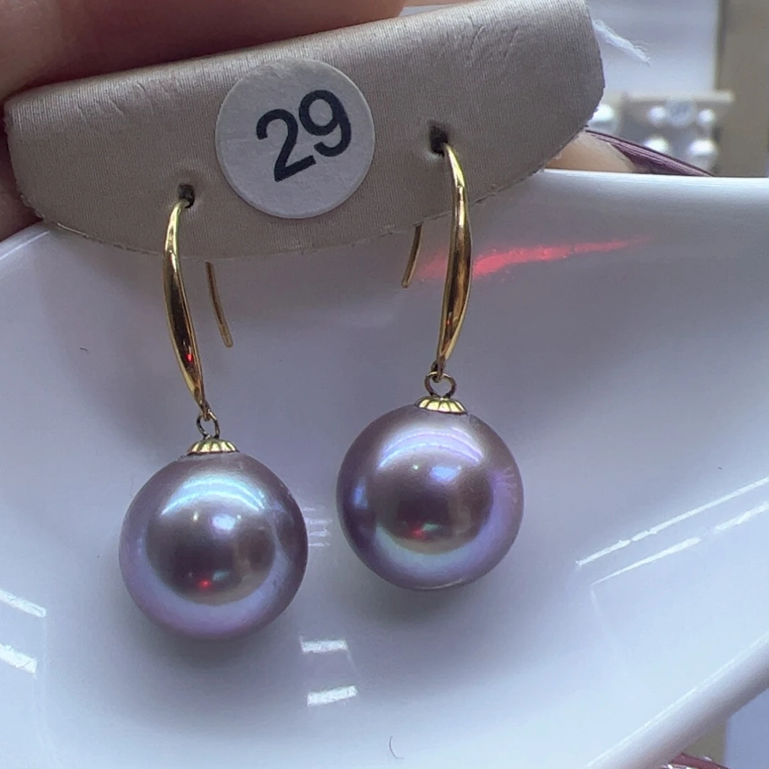 淡水珍珠耳饰18K金镶嵌