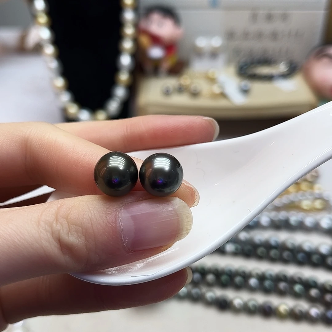 银S925镶嵌耳饰海水珍珠