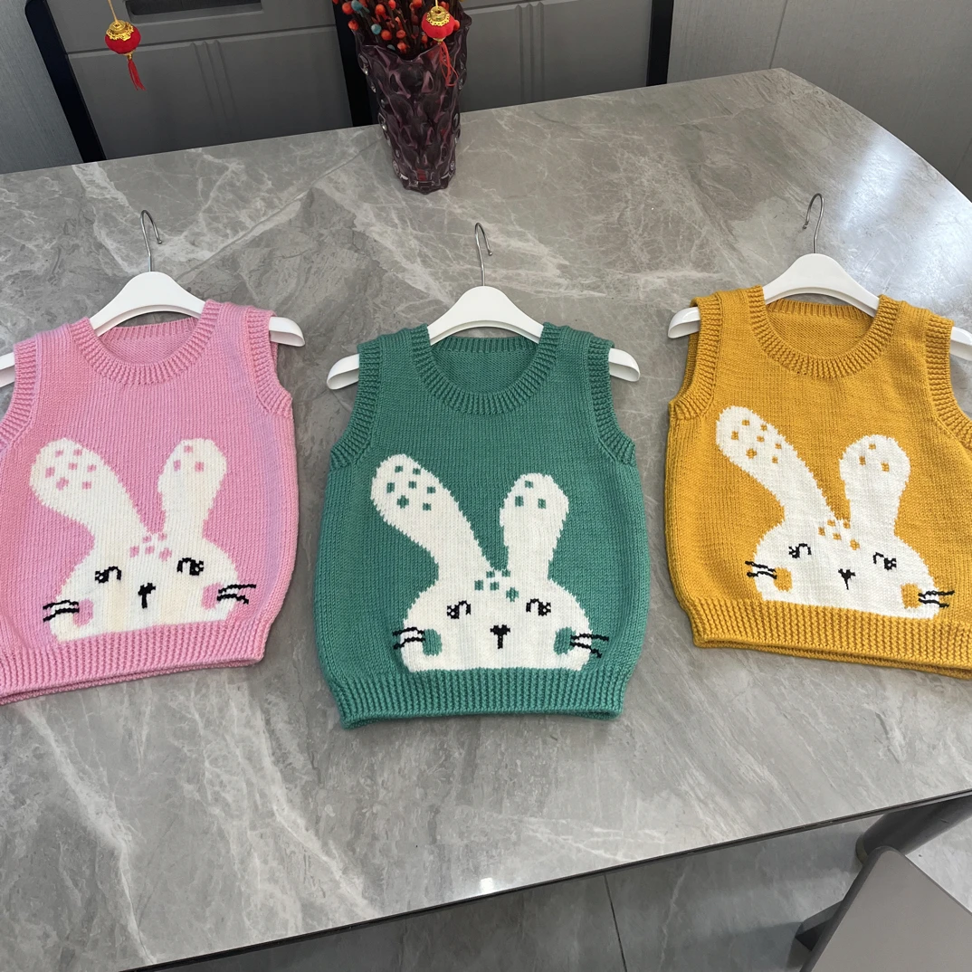 小兔背心材料包九色鹿锦城羊毛毛线（非成品）