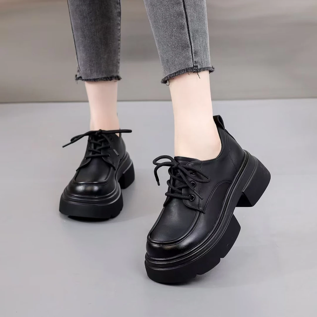 808【单鞋】春季新款韩版厚底百搭休闲鞋乐福鞋小皮鞋女