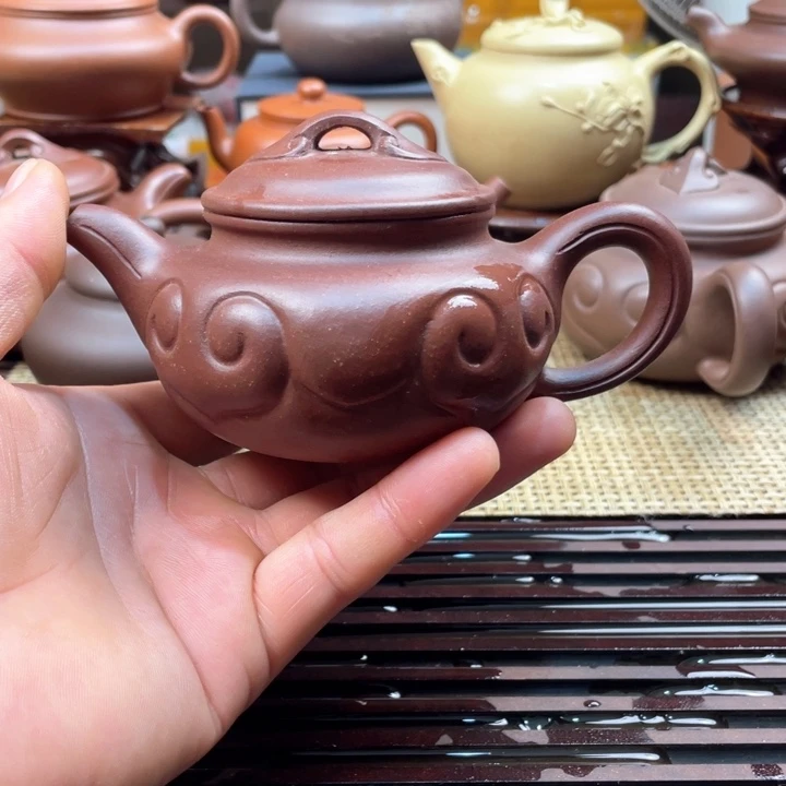 茶壶紫砂紫泥如意壶手工制作