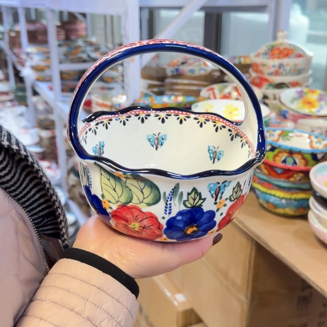 陶瓷花束小提篮一只看图