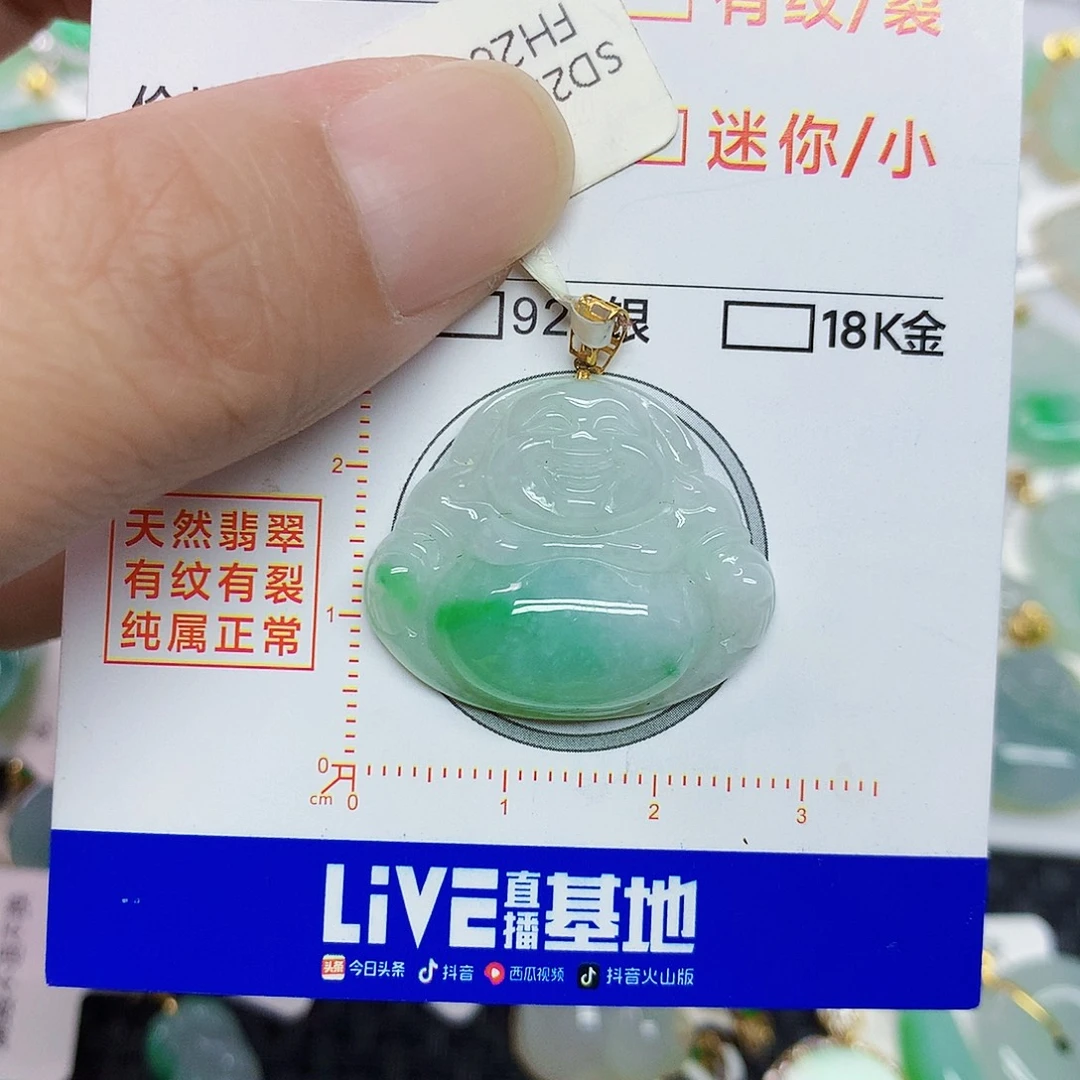 翡翠18K金镶嵌颈饰356784