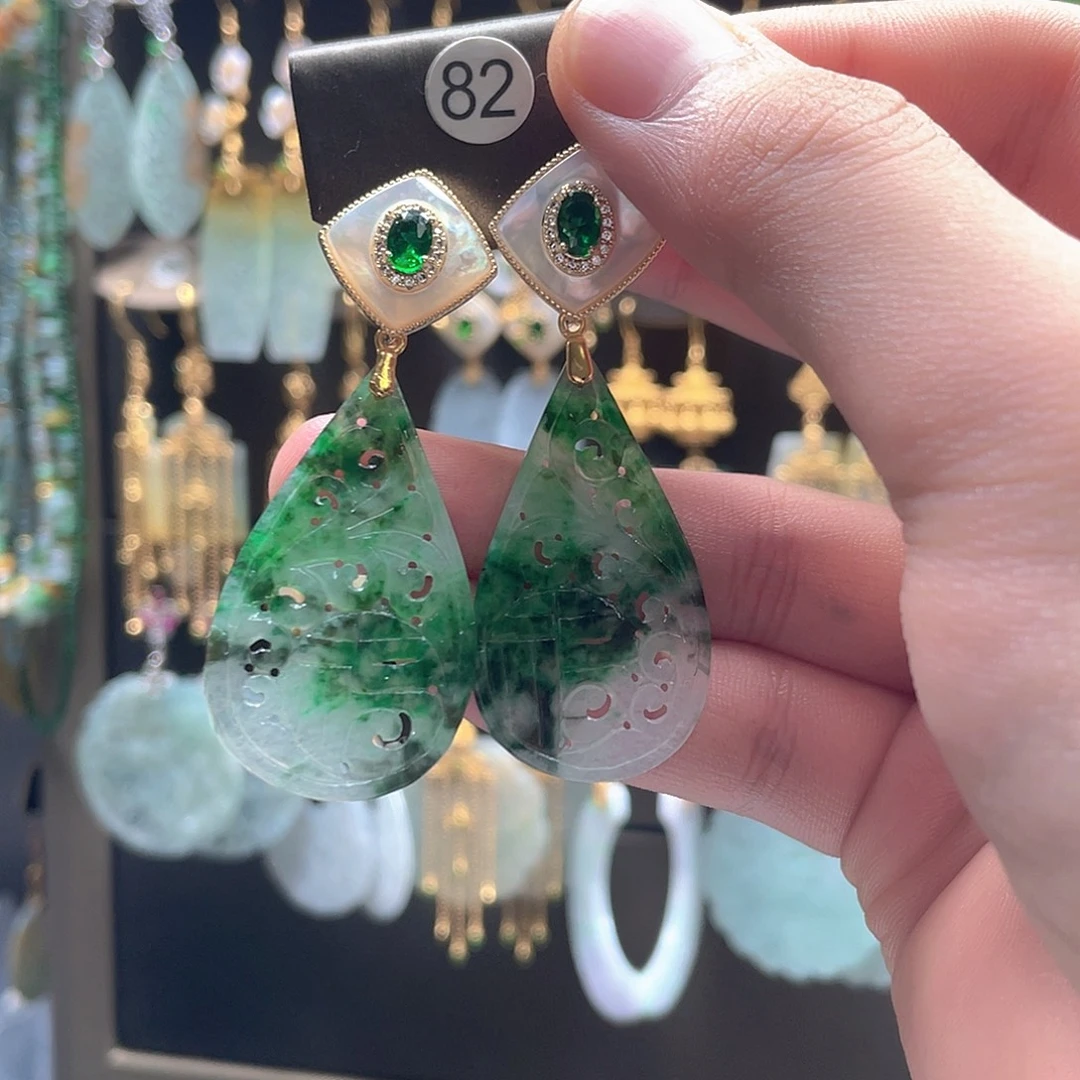 翡翠未镶嵌耳饰翡翠