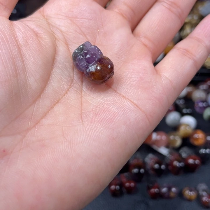 水晶颈饰未镶嵌极光紫钛貔貅