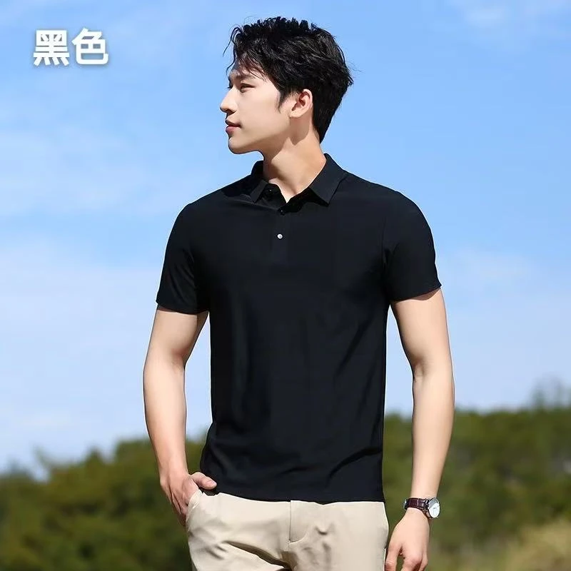 1301男款夏季商务时尚透气翻领运动休闲纯色户外T恤