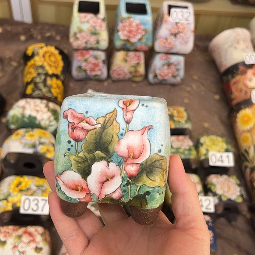 景德镇炫彩手绘口5高8.5