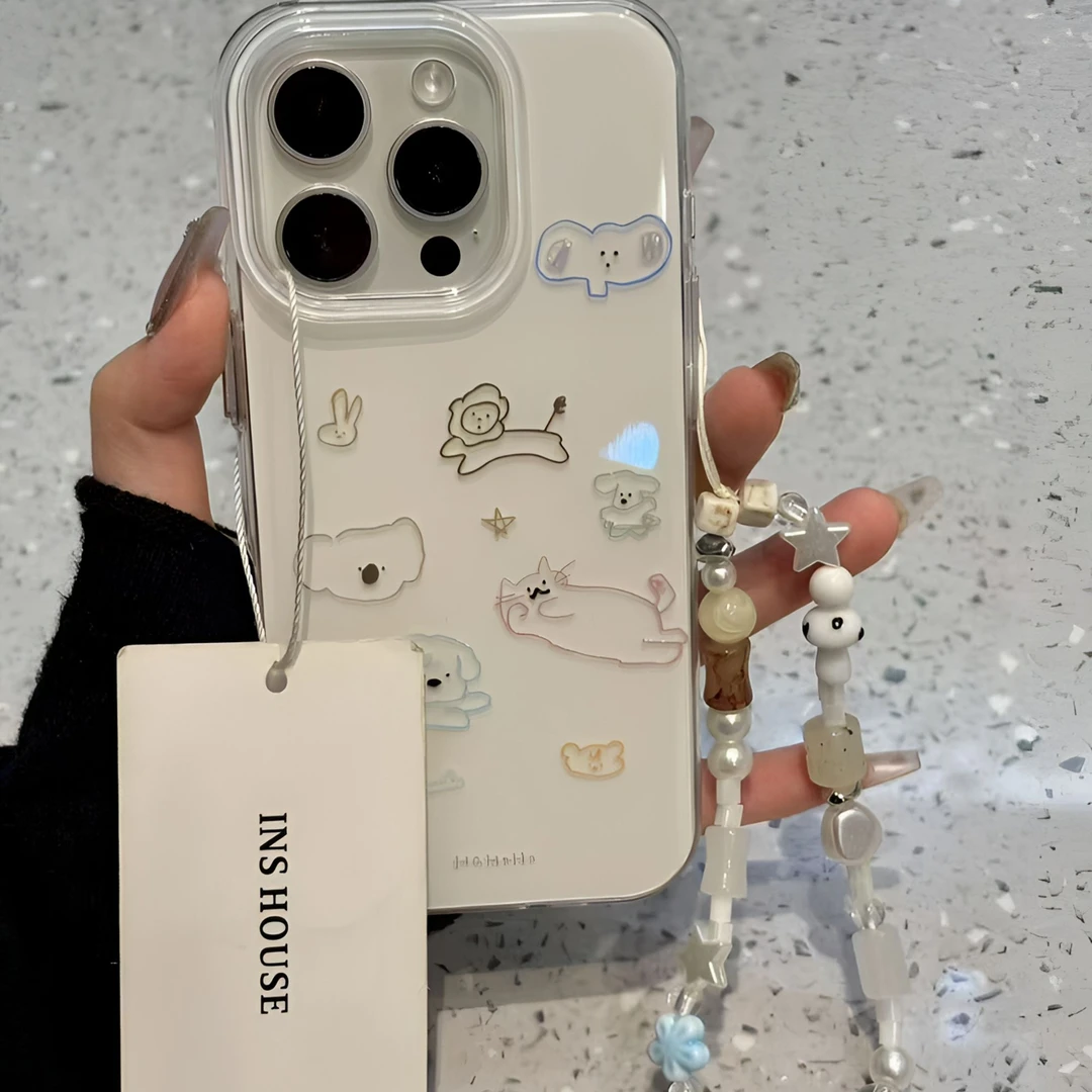 彩色线条猫咪适用于苹果13/16/17promax手机壳VIVO华为OPPO小米15