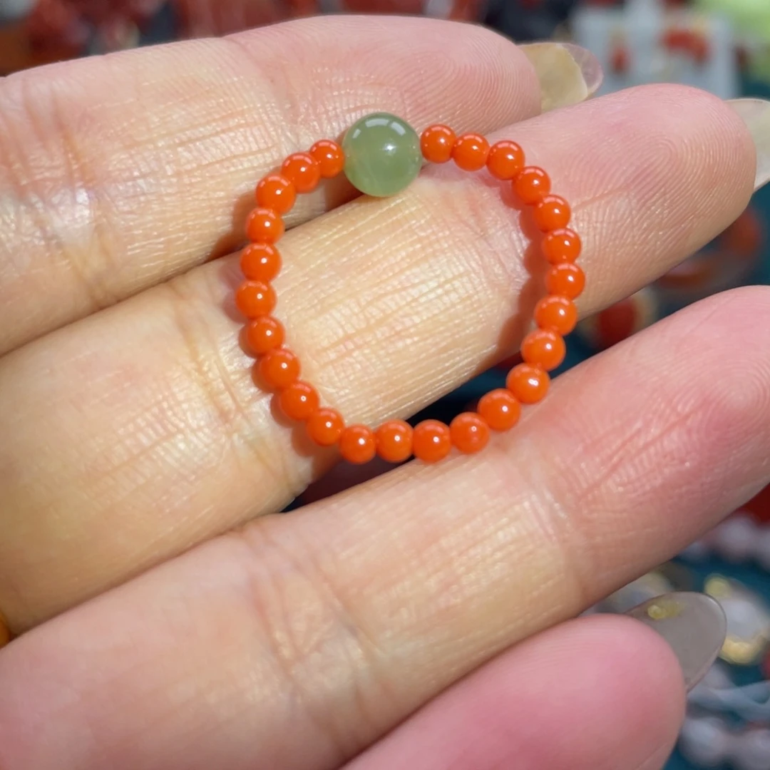 南红玛瑙未镶嵌开播福利保山小米珠diy戒指