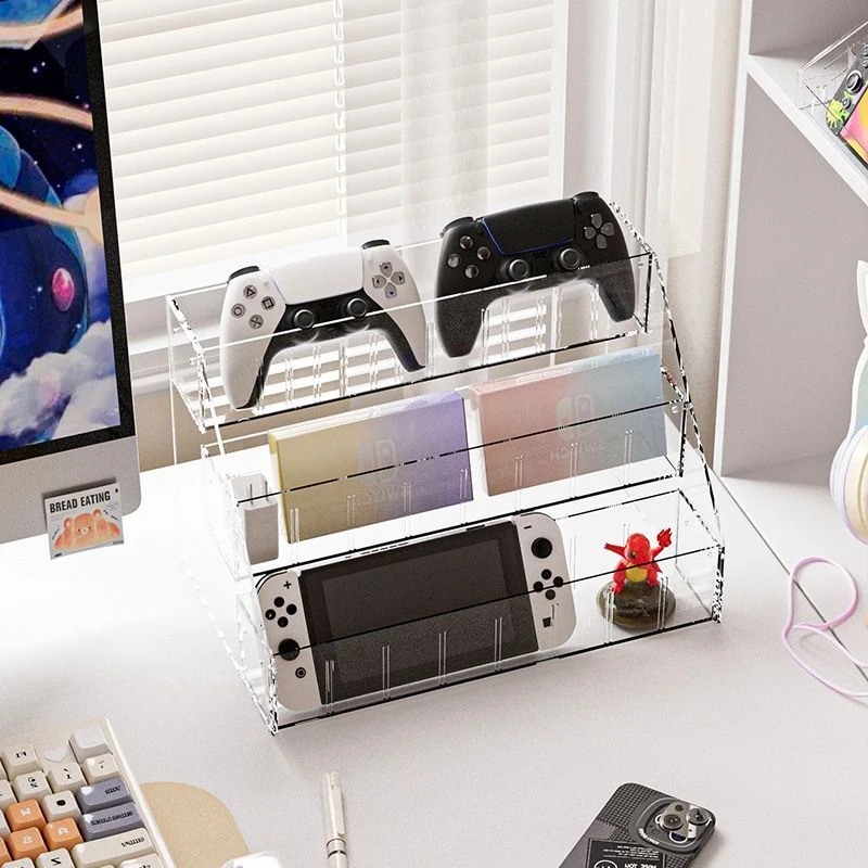 游戏机收纳盒任天堂掌机游戏设备展示架阶梯式玩具收纳架子大容量
