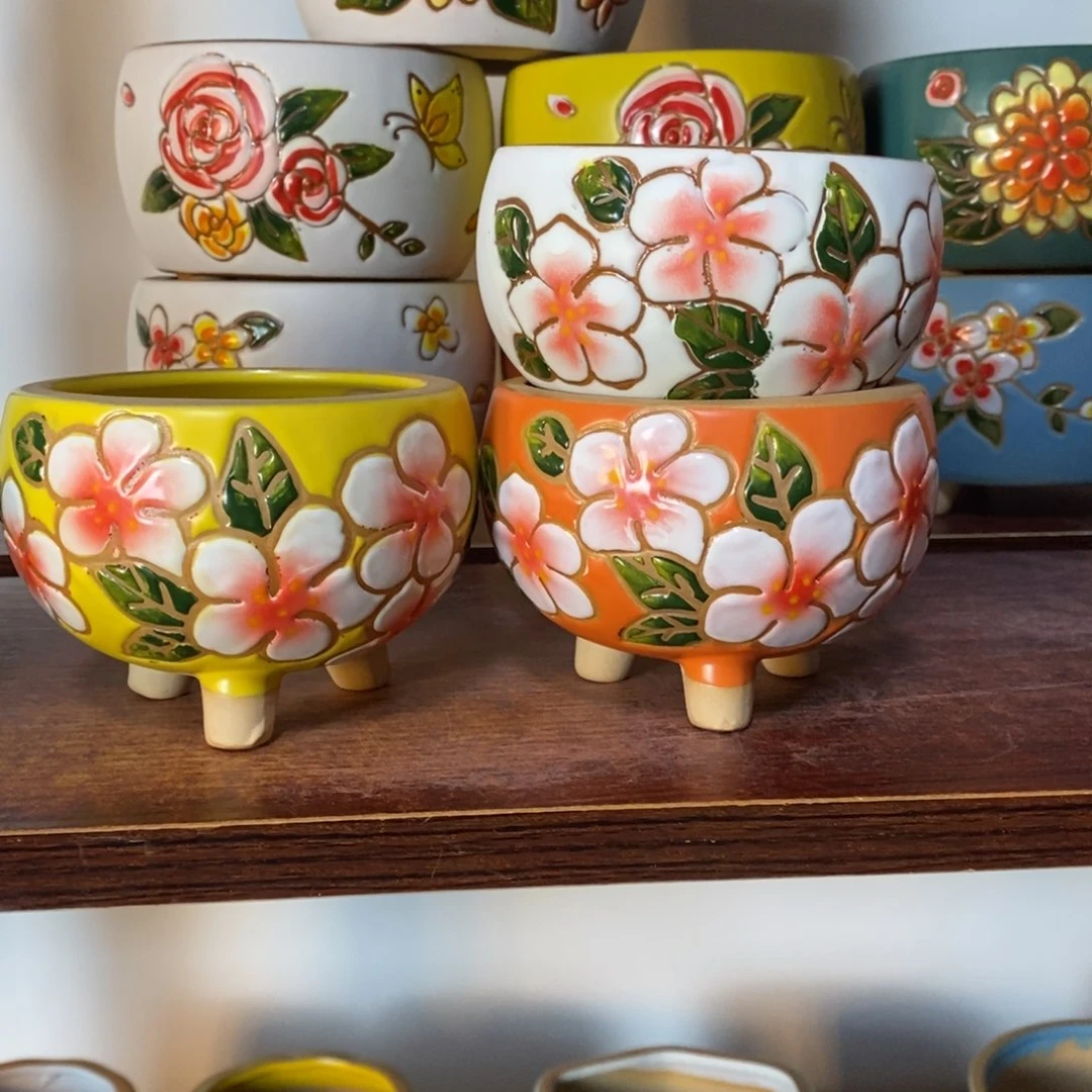 红陶韩式多肉植物花盆