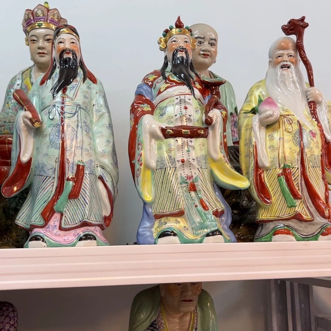 陶瓷景德镇陶瓷粉彩雕塑摆件高度40厘米