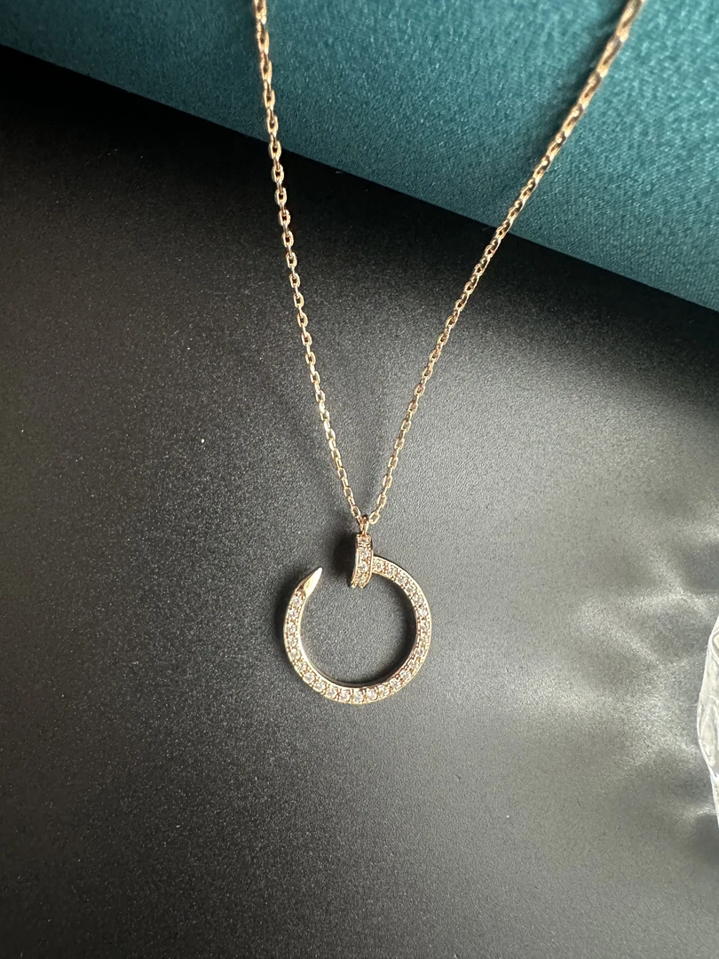 【双12活动专场】18K金镶嵌天然满钻钉子套链 简约时尚轻奢风