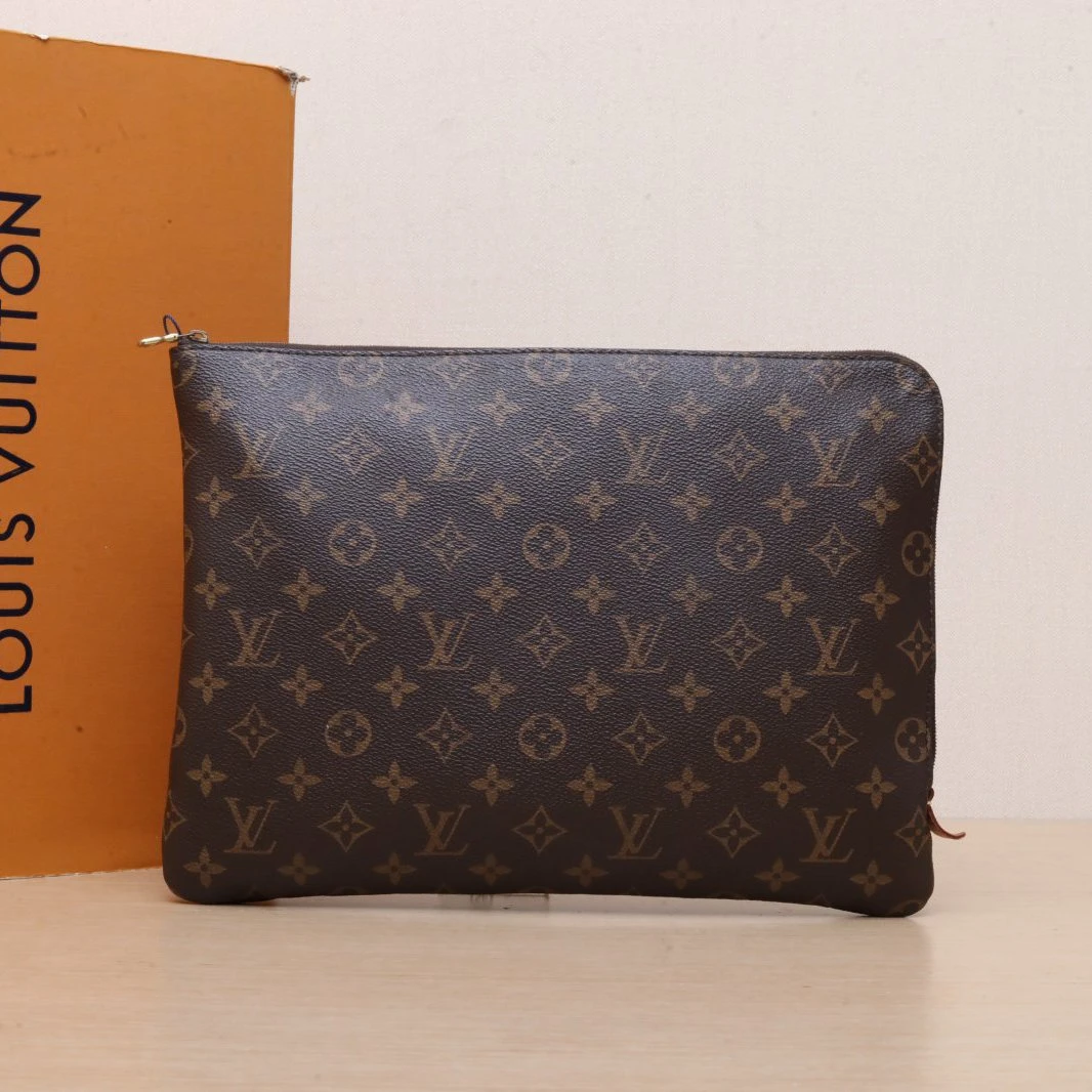95新 LouisVuitton/路易威登 小花Jerry活动老花 PVC 2019 手拿包