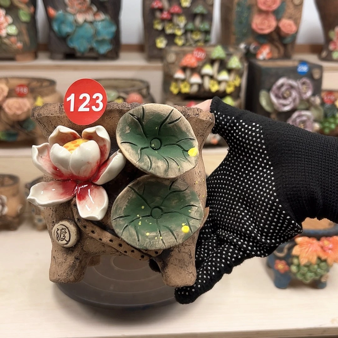 紫砂花盆123号内口11外高12