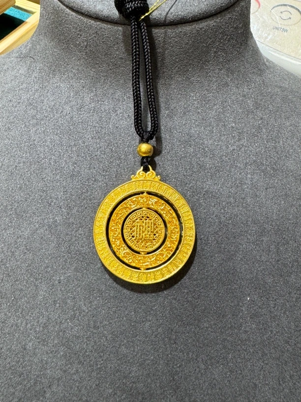 足金古法中转百福时来运转吊坠23.96克