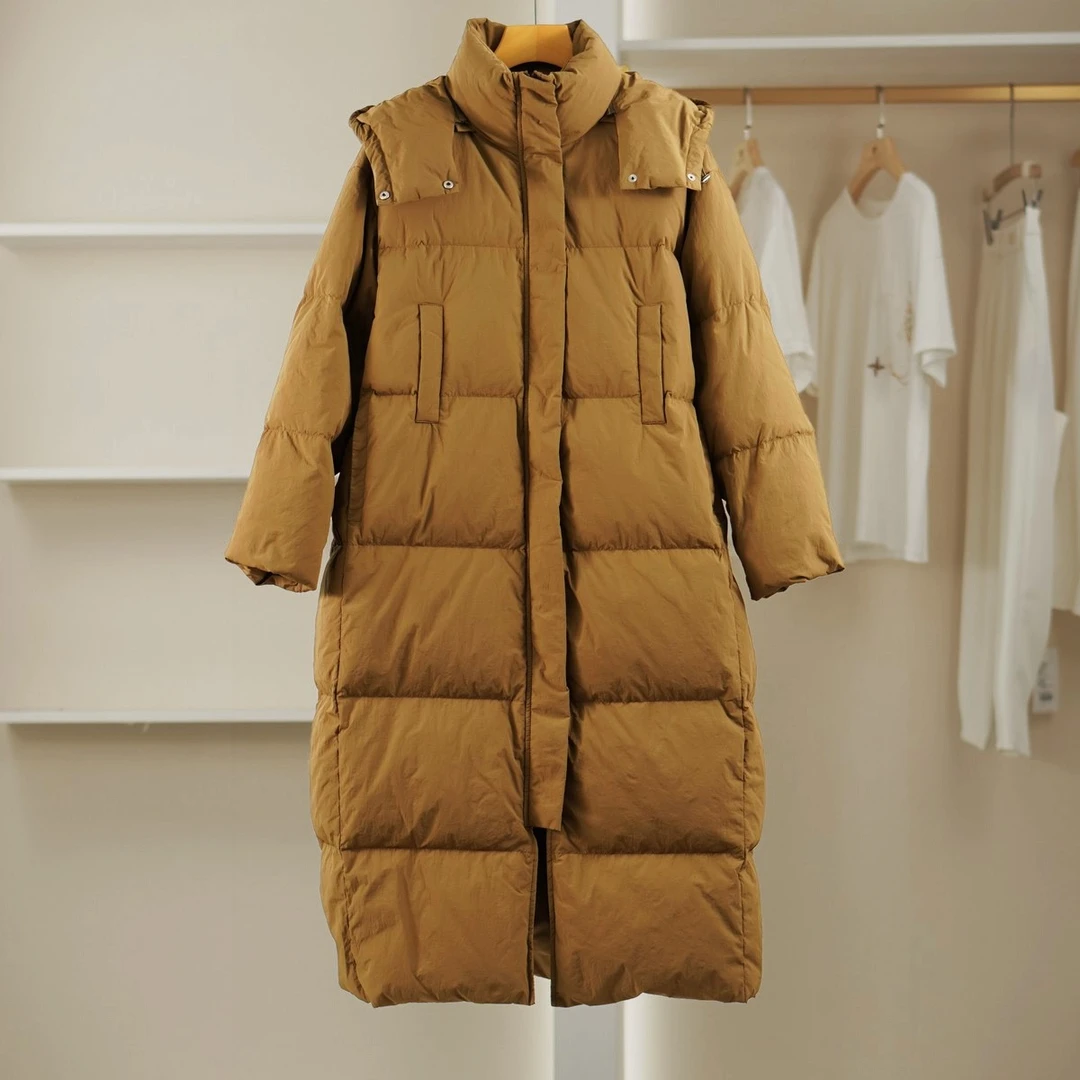 【麦笛07】5042841长款立领连帽羽绒外套冬季女装商场专柜正品