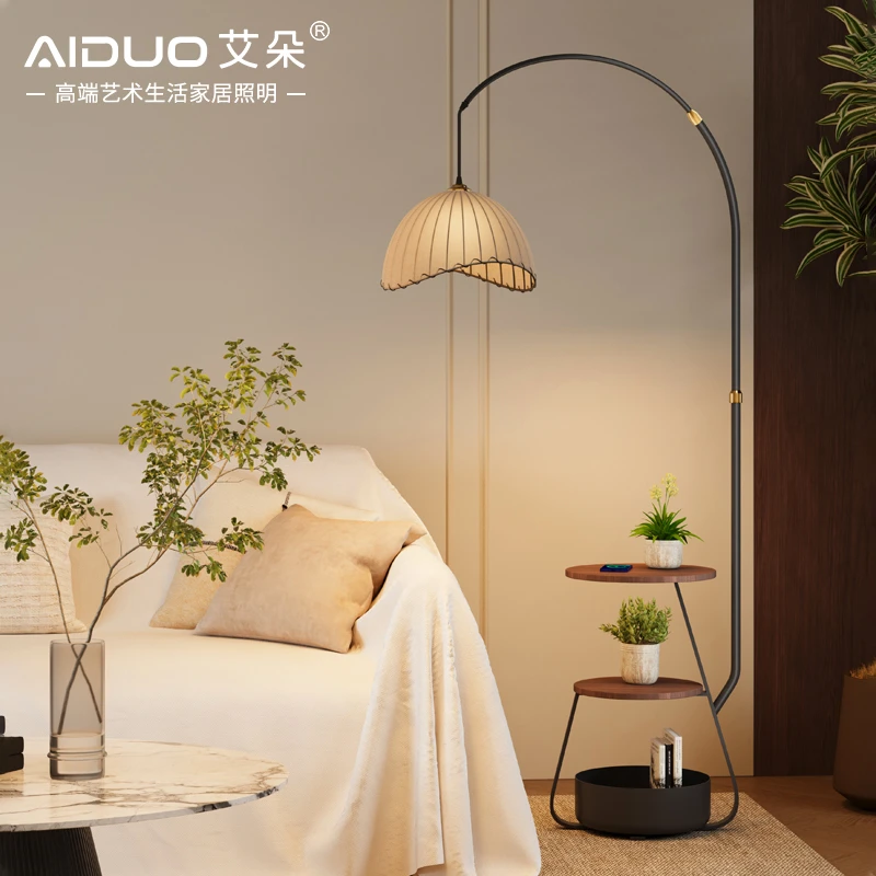 钓鱼灯落地灯客厅卧室沙发旁边几高级法式中古侘寂风复古氛围台灯