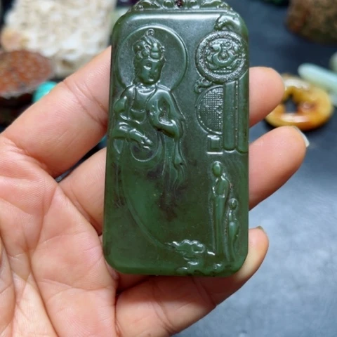 吊坠白玉菩提把件