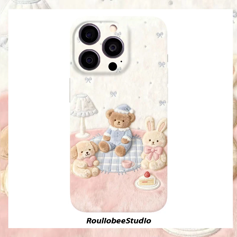 欧克里里可爱小熊适用苹果17/16菲林手机壳华为P70oppo小米15vivo