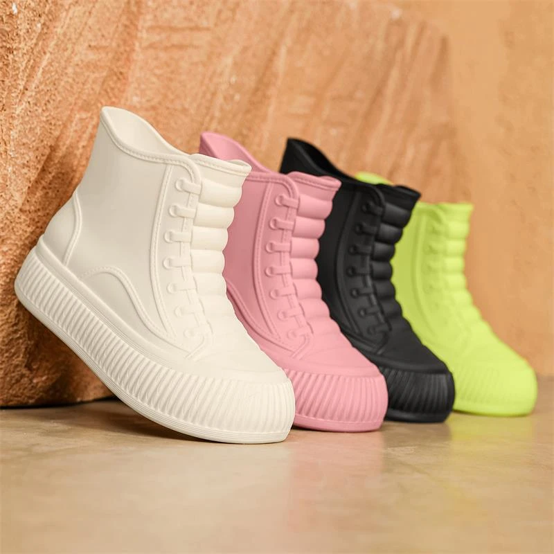 FAVMARTHA水鞋女款2025新款中筒低帮防水雨鞋女式防滑胶鞋厚底软