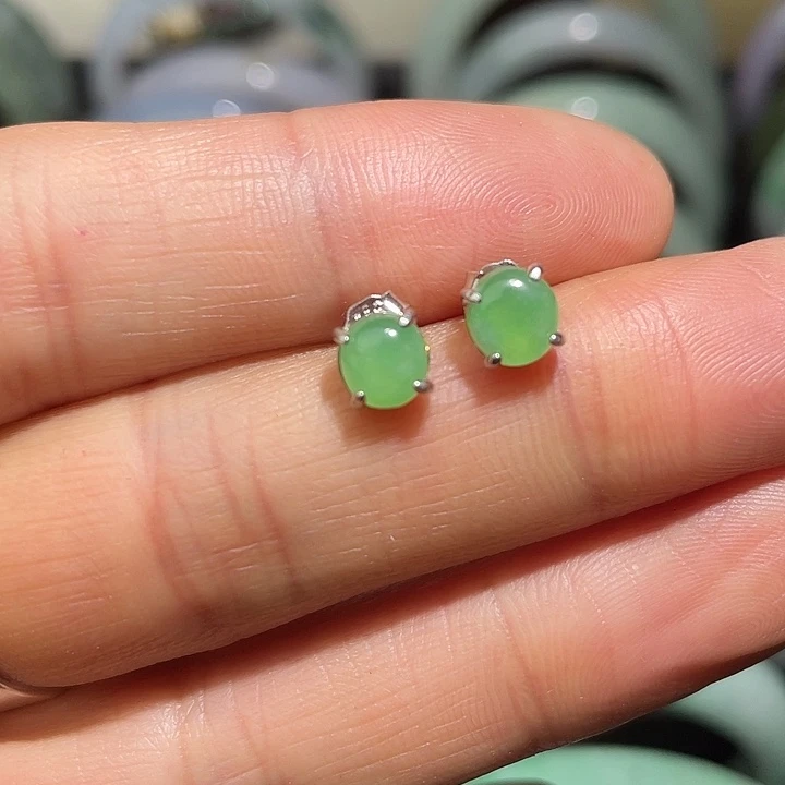 定制翡翠银S925镶嵌缅甸天然翡翠Ａ货