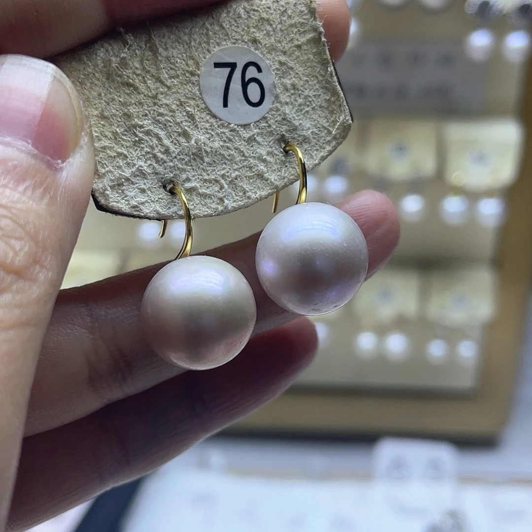 银S925镶嵌淡水珍珠耳饰