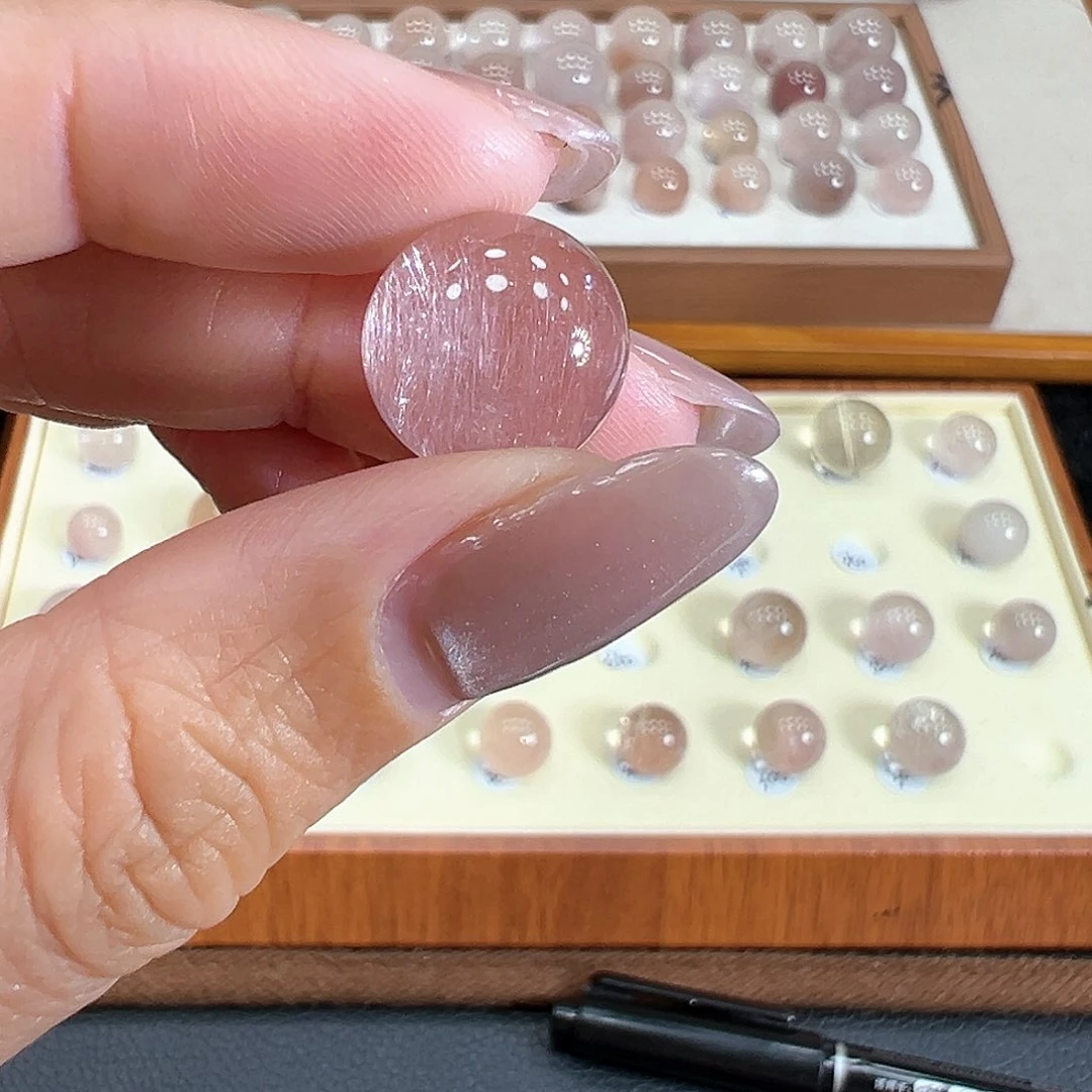 水晶手链未镶嵌达**玛14.2m紫粉兔