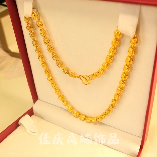 合金项链 核桃纹项链 经典百搭时尚潮流大气 高端饰品