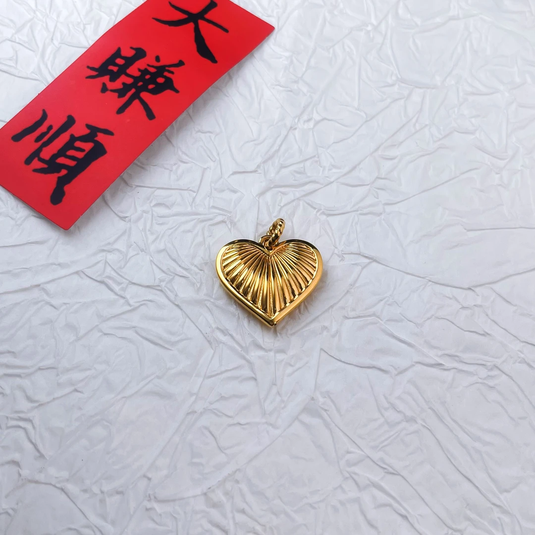 【贝贝爱心】足金999黄金5D无氰工艺爱心吊坠（可配绳）