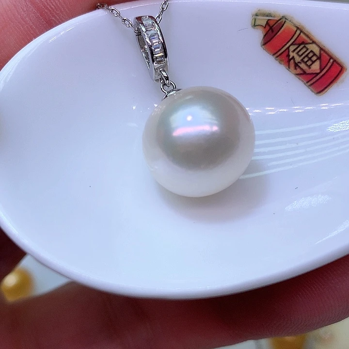 银S925镶嵌耳饰淡水珍珠