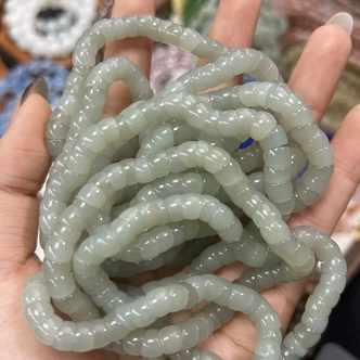 HT00150 卡7mm左右且末蓝和田玉大肠珠4颗装（多样性