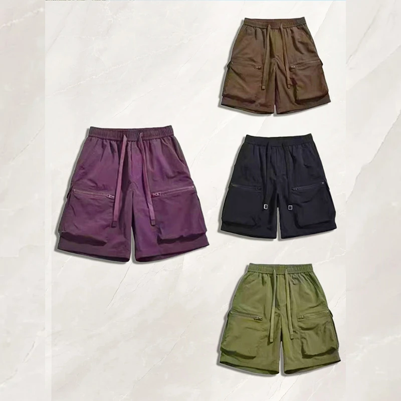 2025新款夏季潮流潮牌舒适锦纶休闲裤户外运动风冰爽五分短裤