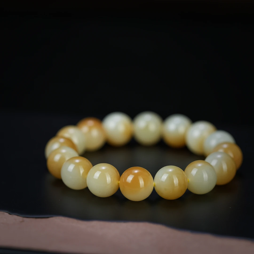 毕业级 且末一口糖12mm±无瑕素串 H19323 孤品一物一拍