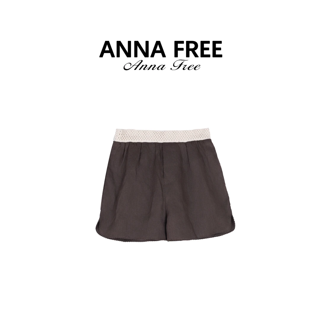 ANNA FREE 松紧腰街头风静奢风夏季休闲裤舒适百搭ZCK25357