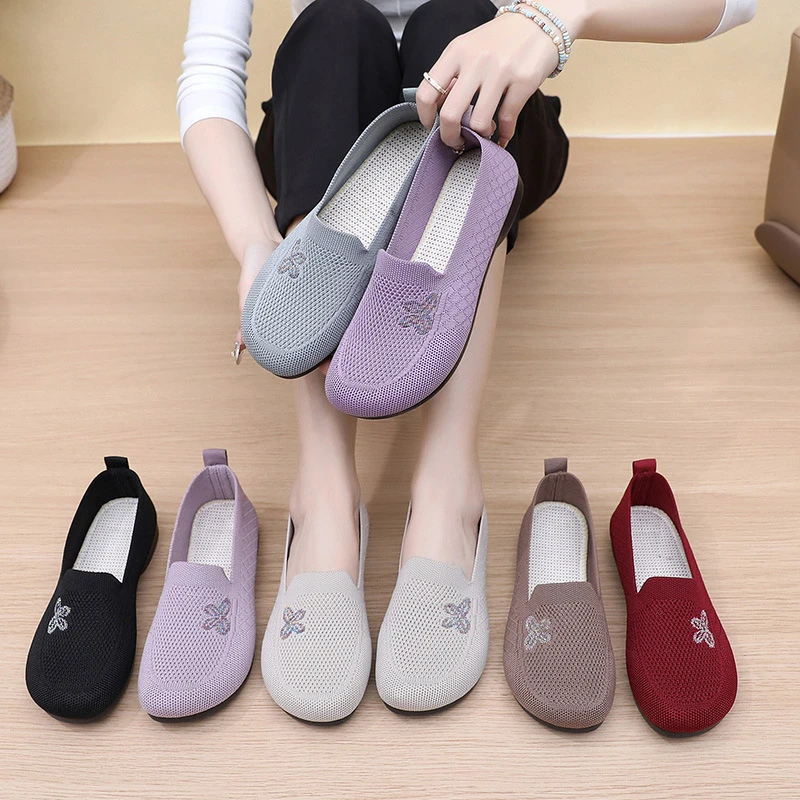 老北京布鞋女网鞋夏季透气网面妈妈鞋平底防滑中老年休闲奶奶鞋女