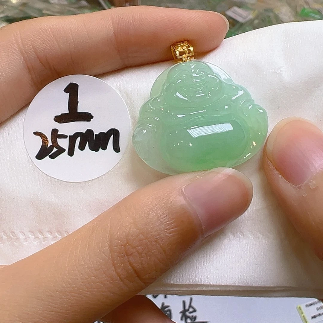 翡翠18K金镶嵌吊坠(不含链)翡翠