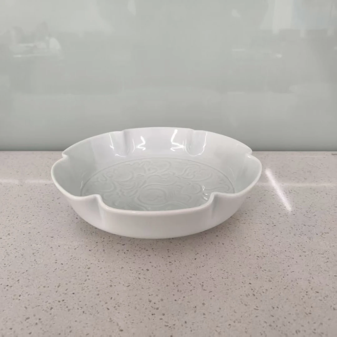 景德镇五花马10寸芙蓉荷口碗