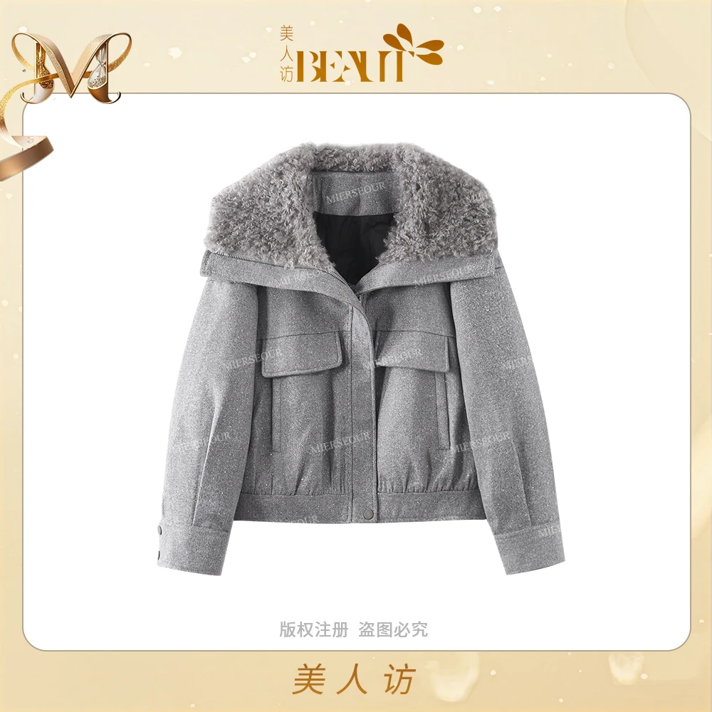 美人访新款加厚款短款輕奢上羽绒服外套13850