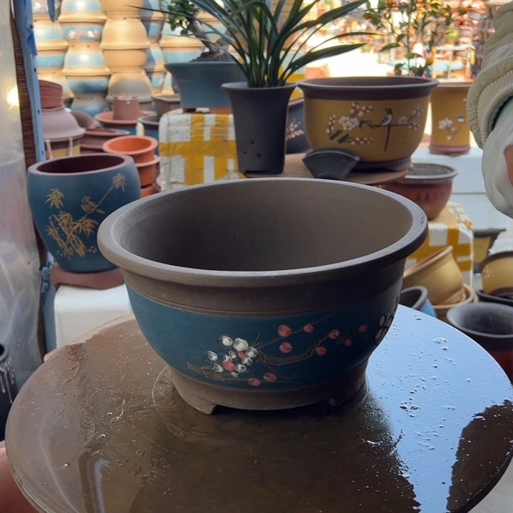 紫砂蓝富贵点菜大 口径29×15