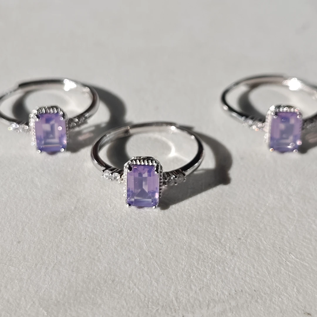 【书记甄选】天然紫玉晶戒指 多样性发一件 7464GY