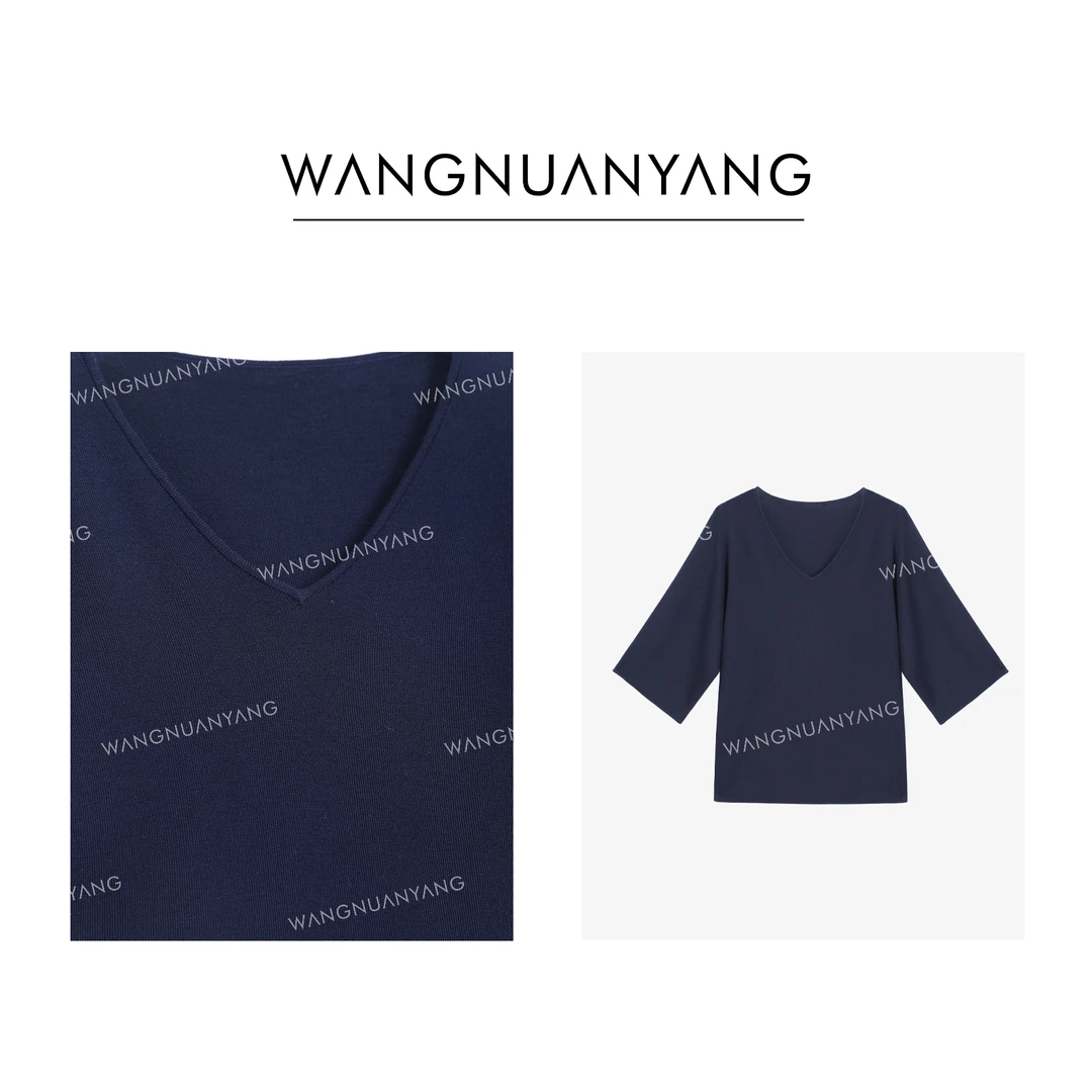 【王暖阳】慵懒天菜|夏季轻薄天丝V领收腰藏肉蝙蝠袖上衣