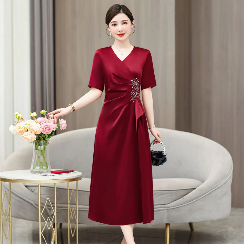 高端喜婆婆婚宴装妈妈参加婚礼服高贵年轻丈母娘旗袍显瘦连衣裙夏