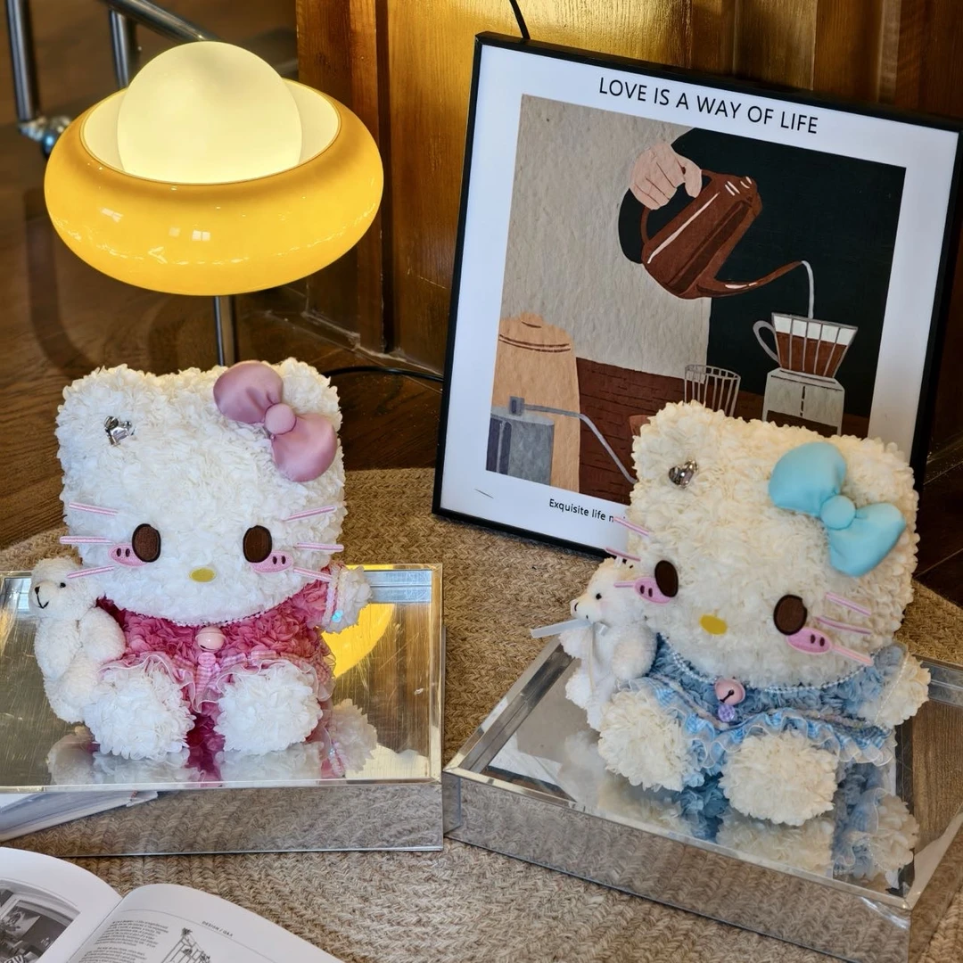 《L B D R》坐姿hellokitty永生花可爱猫永生花家居摆件
