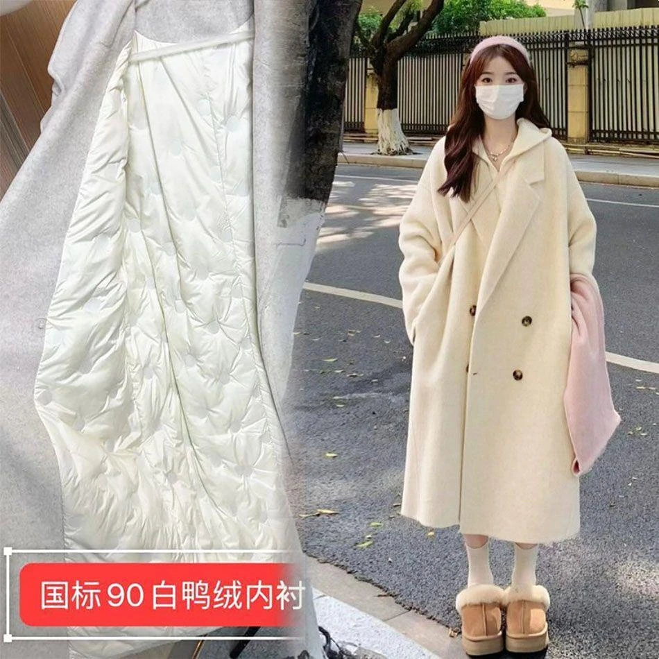 2025冬季服内胆双面绒毛呢外套女时髦加棉加厚高级感呢子大衣